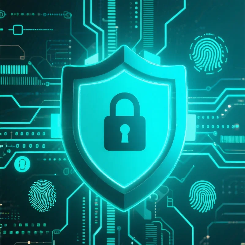 数字安全概念图，盾牌和锁图标象征账户保护